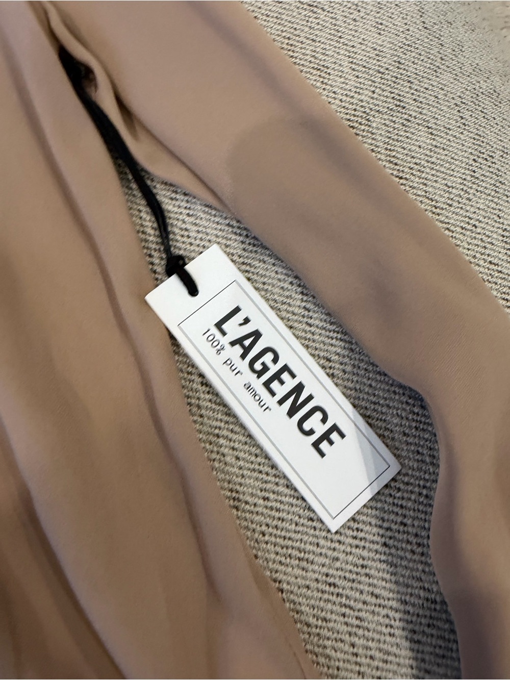 L'AGENCE women’s Taupe Wrap-Front Long Sleeve Blouse - Picture 3 of 5